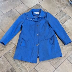 Kristen Blake Quilted Fall Insulated Rain Jacket Car Coat Feminine Size L Blue